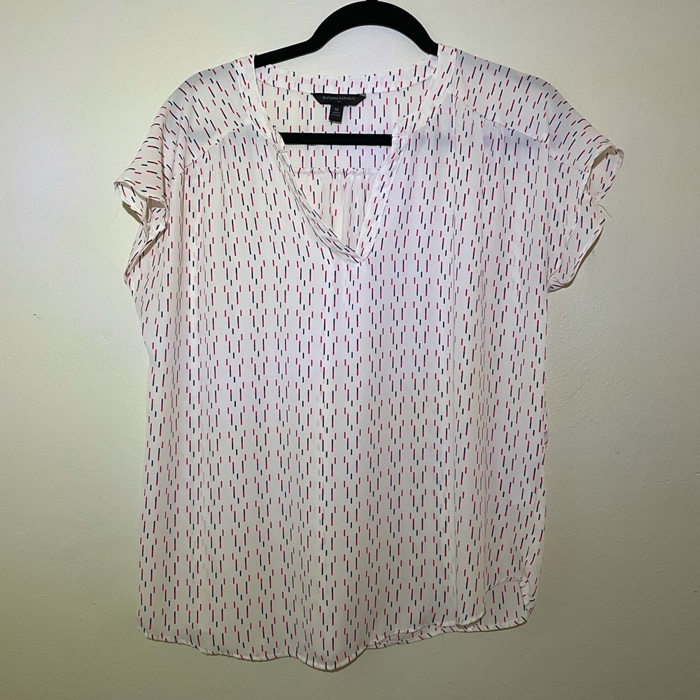Pink and blue, blouse or business casual